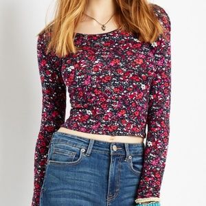 Floral cropped long sleeve